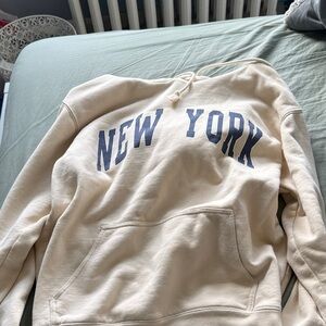 Brandy Melville Cream 'New York' Hoodie